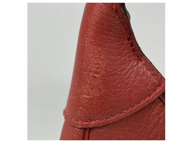 Borsa a spalla Hermès Trim 31 in pelle rossa a spalla singola Rosso - vista 7