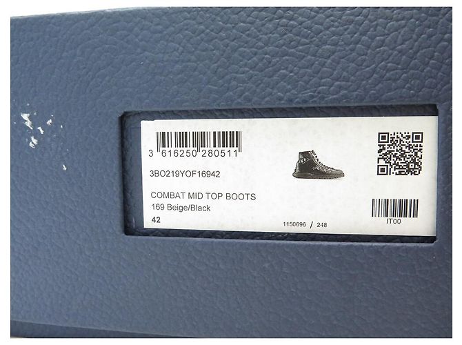 NUOVE STIVALI MID TOP COMBAT CHRISTIAN DIOR 42 CANVAS OBLÍQUO E PELLE Nero - vista 13