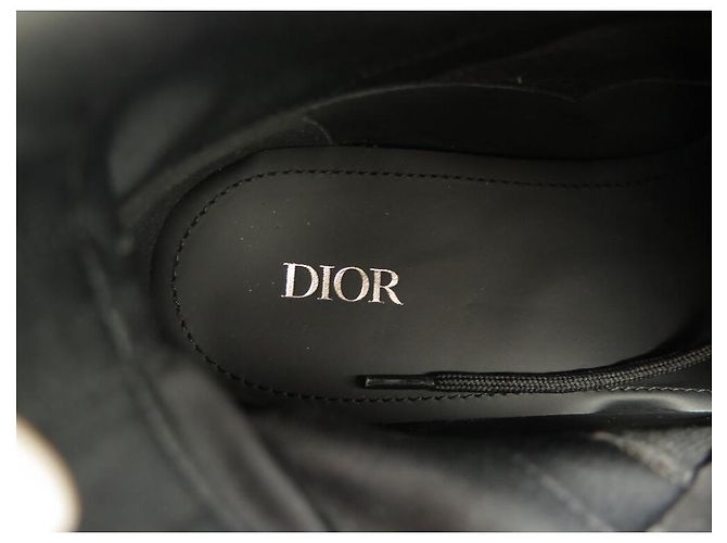 NUOVE STIVALI MID TOP COMBAT CHRISTIAN DIOR 42 CANVAS OBLÍQUO E PELLE Nero - vista 9