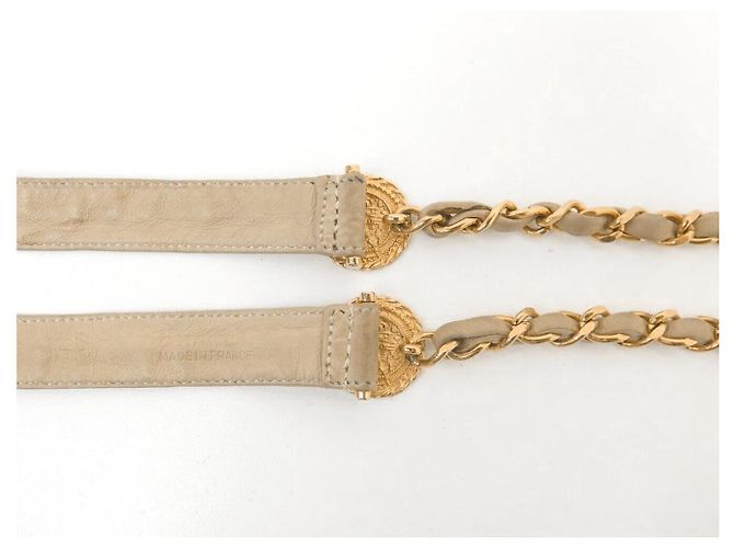 VINTAGE CHANEL GÜRTEL ZUM BINDEN MIT VERFLOCHTENEM METALLKETTE LEDER GRÖSSE 70 BIS 90 - Ansicht 5