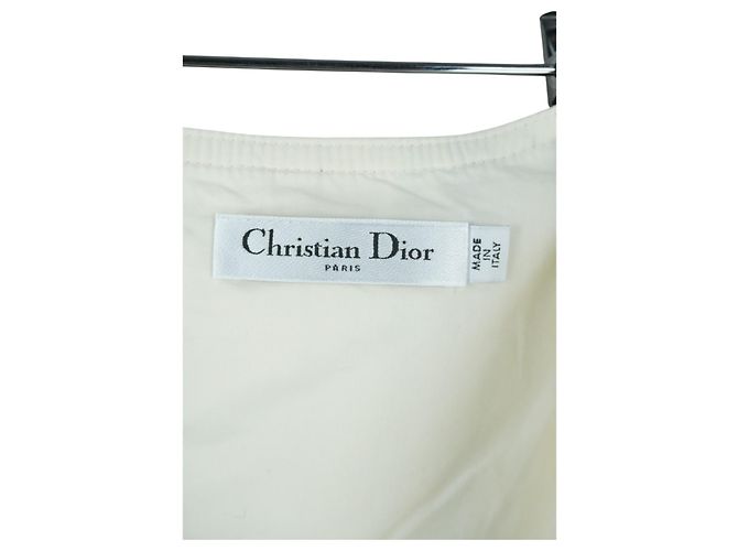 Top bustier in cotone e seta a righe multicolori Christian Dior Bianco - vista 5