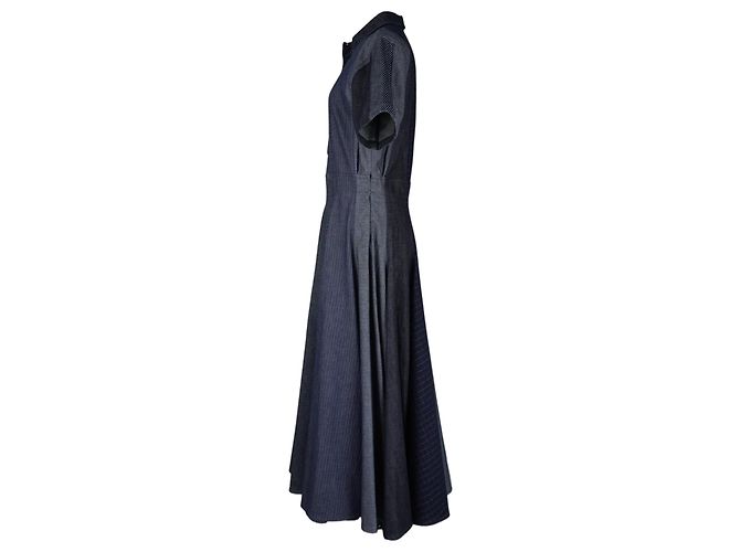 Christian Dior Denim Maxi Kleid Blau Marineblau - Ansicht 2