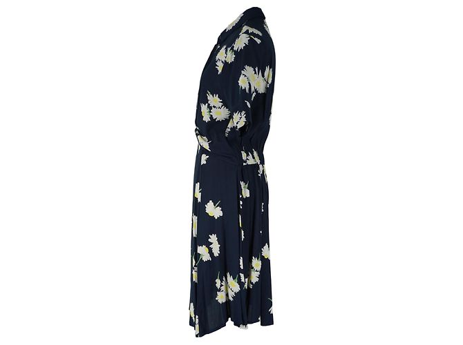 Navy Blaues Blumenkleid Ganni Marineblau - Ansicht 2