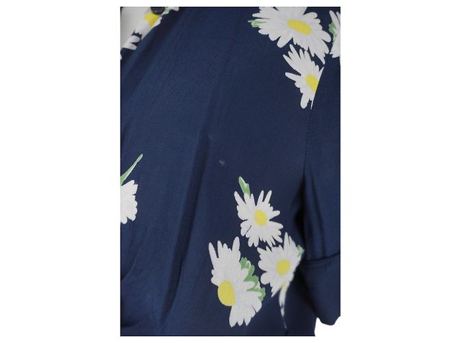 Navy Blaues Blumenkleid Ganni Marineblau - Ansicht 5