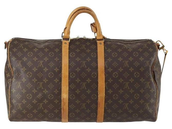 Borsa Keepall Louis Vuitton in tela Monogram 55 Marrone - vista 2