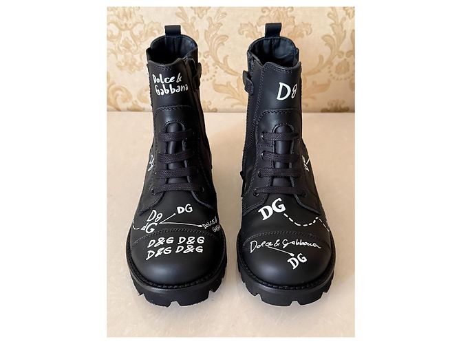 Dolce & Gabbana Lederstiefel schwarz Größe 30 - Ansicht 2