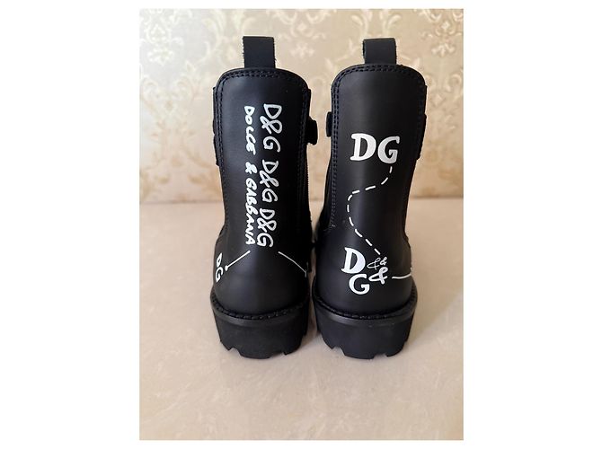 Dolce & Gabbana Lederstiefel schwarz Größe 30 - Ansicht 5