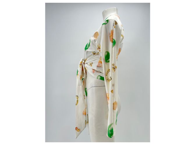 Autre Marque Top de seda blanco con estampados SAKS POTTS - vista 4
