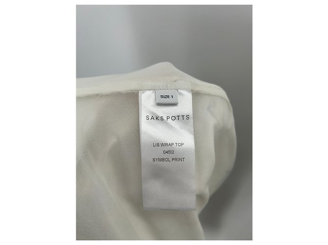 Autre Marque Top de seda blanco con estampados SAKS POTTS - vista 6