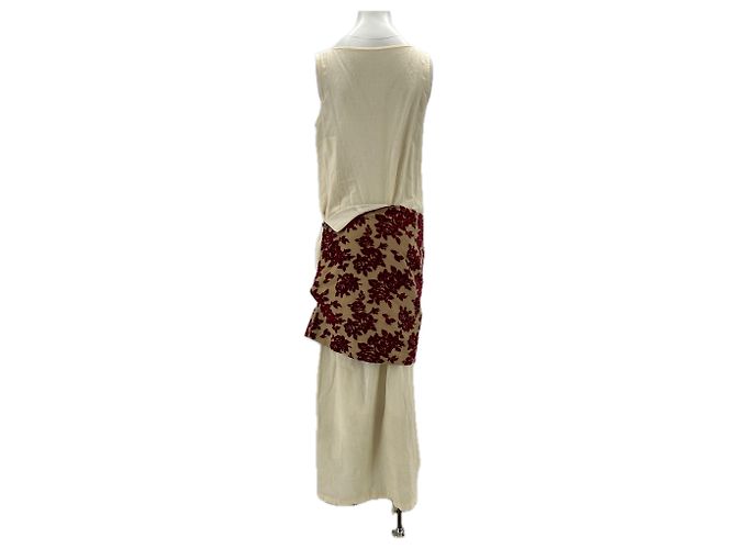 Comme Des Garcons Vestido burdeos y blanco Beige - vista 2