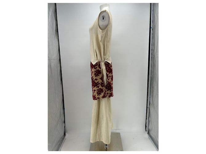 Comme Des Garcons Vestido burdeos y blanco Beige - vista 4
