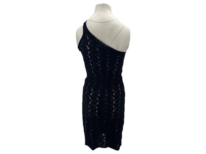 Autre Marque Kurzes asymmetrisches schwarzes Kleid - Ansicht 2