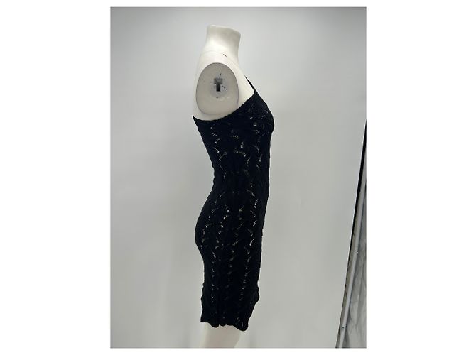 Autre Marque Kurzes asymmetrisches schwarzes Kleid - Ansicht 3