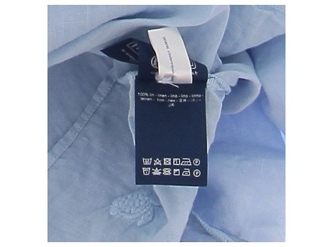 Vilebrequin Leinenhemd hellblau kurzarm XL - Ansicht 6