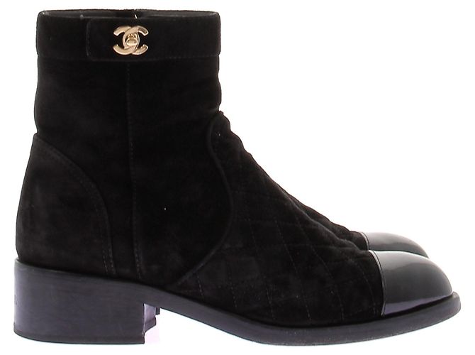 Chanel Stivaletti in camoscio nero - vista 2