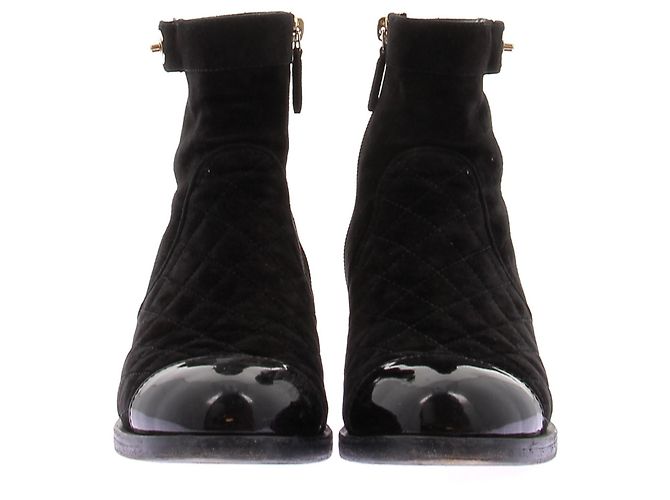 Chanel Stivaletti in camoscio nero - vista 4