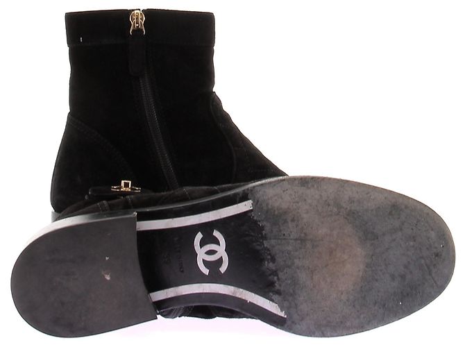 Chanel Stivaletti in camoscio nero - vista 7