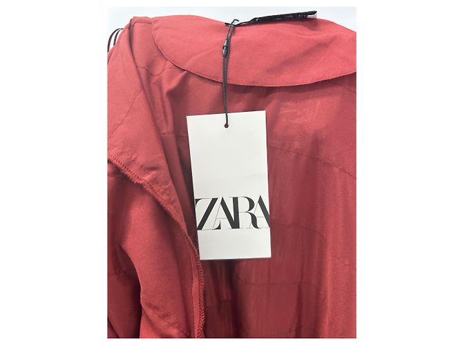 Zara Manteau bordeaux à franges - view 5