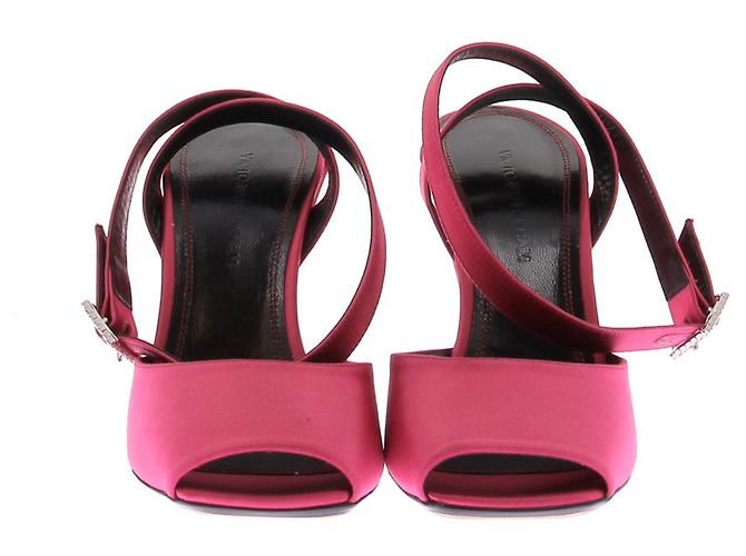 Victoria Beckham Sandali in raso fucsia Rosa - vista 4