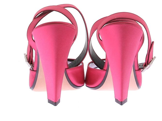 Victoria Beckham Sandali in raso fucsia Rosa - vista 5