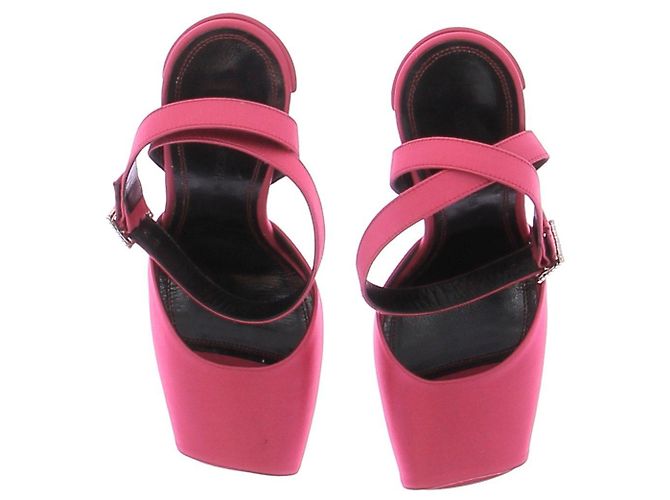 Victoria Beckham Sandali in raso fucsia Rosa - vista 6