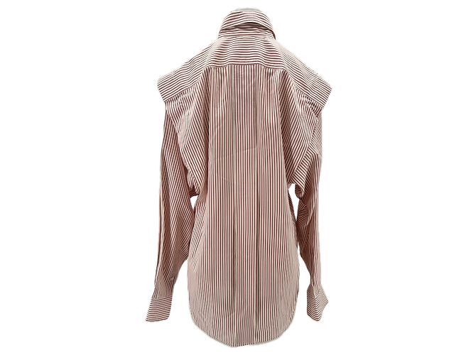 Isabel Marant Camicia di seta a righe rosse e bianche Rosso - vista 2