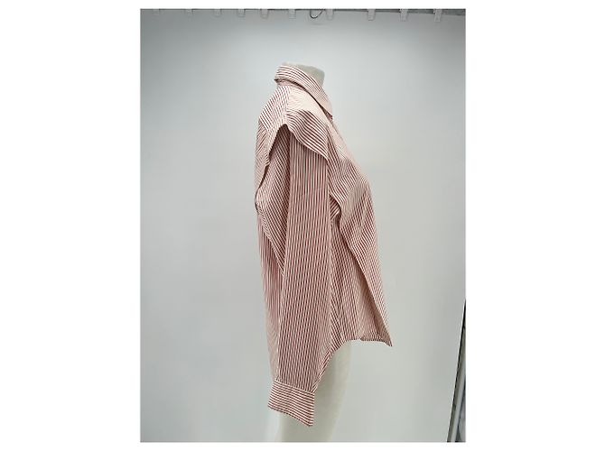 Isabel Marant Camicia di seta a righe rosse e bianche Rosso - vista 3