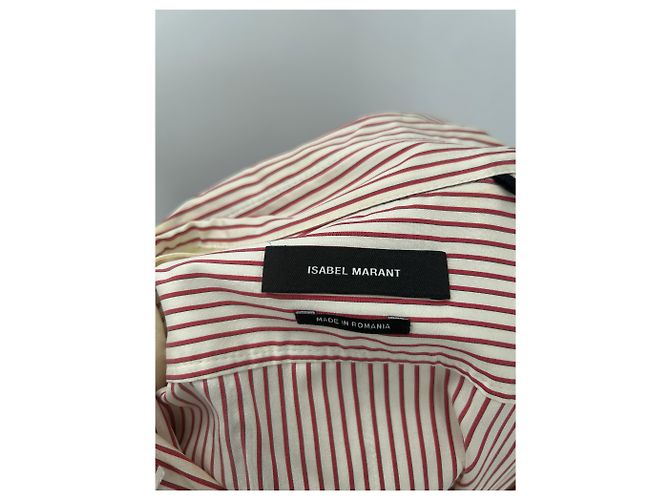 Isabel Marant Camicia di seta a righe rosse e bianche Rosso - vista 6