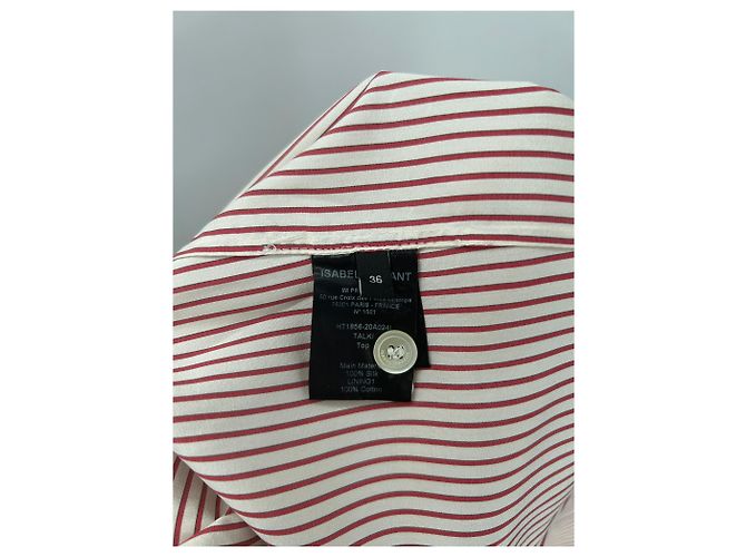 Isabel Marant Camicia di seta a righe rosse e bianche Rosso - vista 7