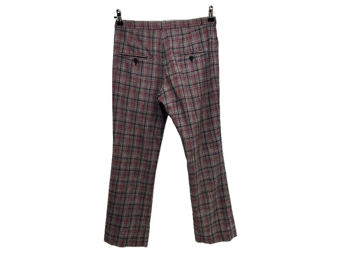 Isabel Marant Rote Wollhose mit Karomuster - Ansicht 2