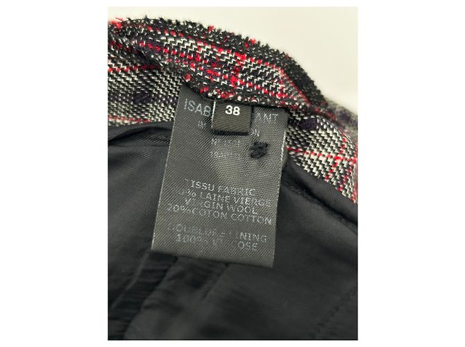 Isabel Marant Rote Wollhose mit Karomuster - Ansicht 4