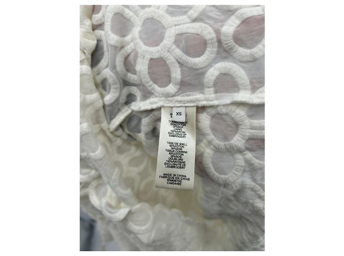 Rebecca Taylor Vestido branco de mangas curtas com seda - vista 6