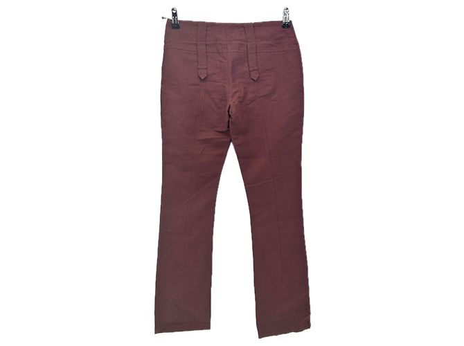 Autre Marque Pantalón "Okala" marrón de lino Castaño - vista 2