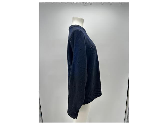 Autre Marque Marineblauer und schwarzer Pullover aus Mohair - Ansicht 3