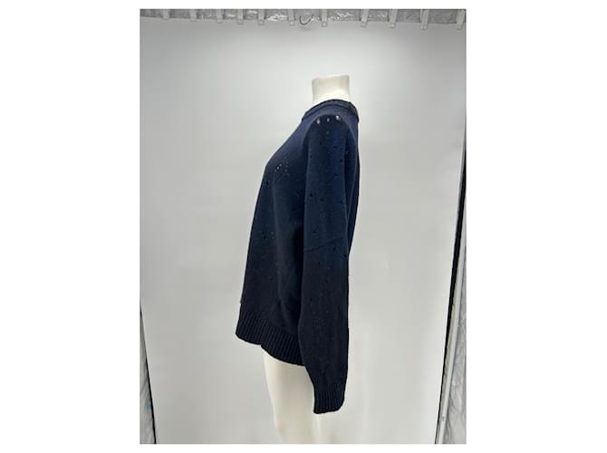 Autre Marque Marineblauer und schwarzer Pullover aus Mohair - Ansicht 4
