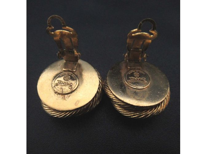 Orecchini a clip circolari in perla finta vintage CHANEL D'oro - vista 4