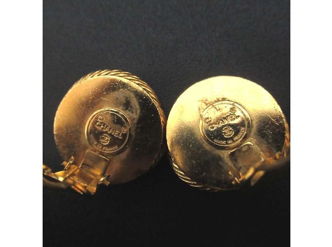 Orecchini a clip circolari in perla finta vintage CHANEL D'oro - vista 5