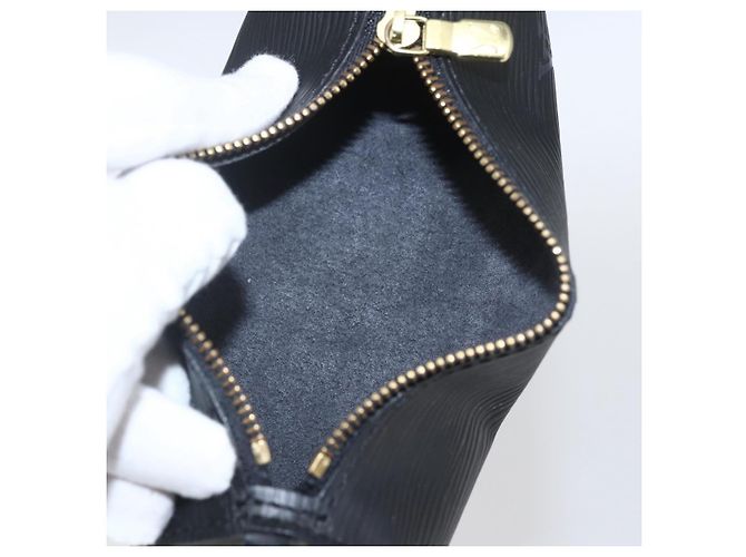 Pochette Soufflot in pelle Epi Louis Vuitton Nero - vista 5