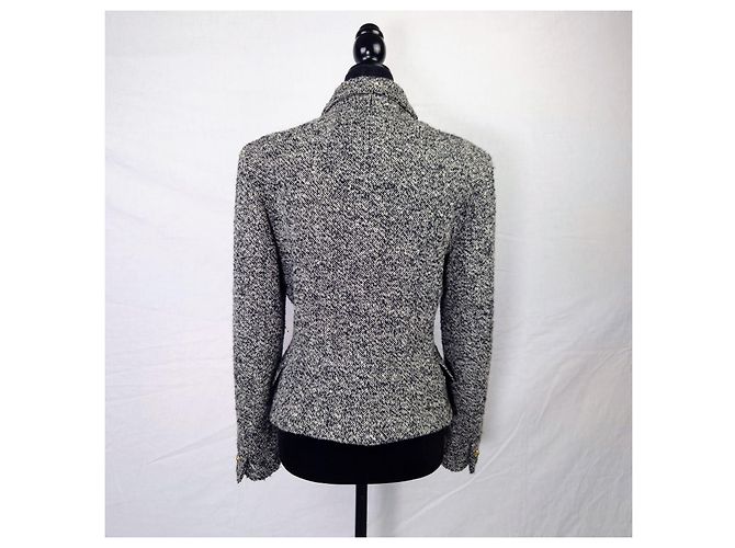 Versace Jeans Couture giacca corta nero e bianco melange - vista 2