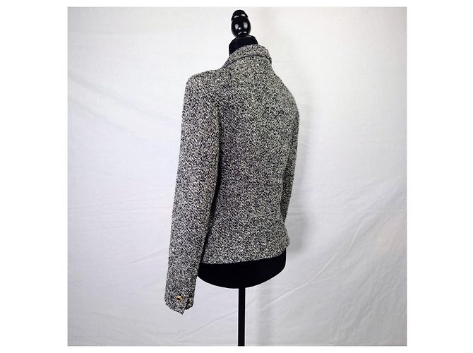 Versace Jeans Couture giacca corta nero e bianco melange - vista 5
