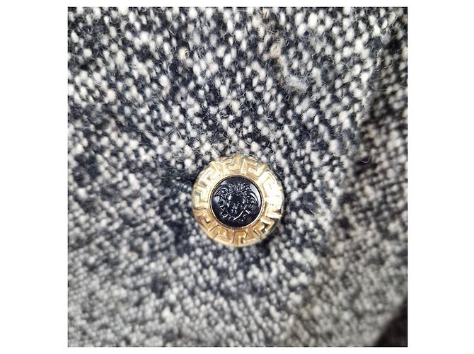 Versace Jeans Couture giacca corta nero e bianco melange - vista 6