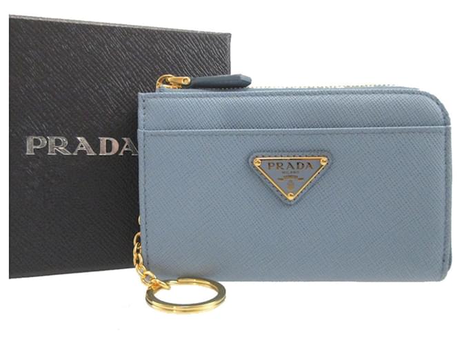 Tarjetero Triangular Saffiano Azul Prada - vista 2