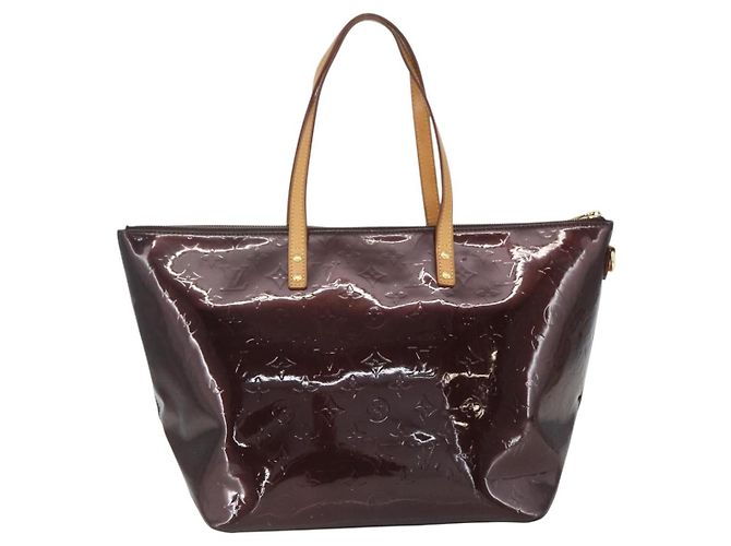Borsa Louis Vuitton Bellevue Monogram Vernis GM Marrone - vista 2