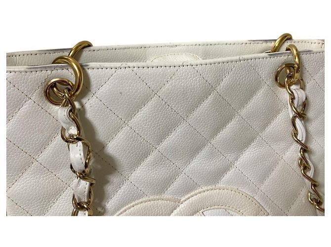 Borsa a Spalla Chanel Coco Mark Matelassé Bianca Bianco - vista 11