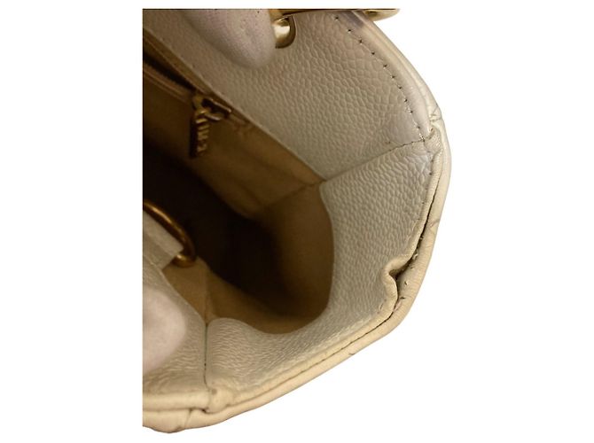 Borsa a Spalla Chanel Coco Mark Matelassé Bianca Bianco - vista 12