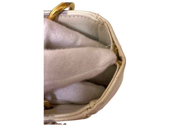 Borsa a Spalla Chanel Coco Mark Matelassé Bianca Bianco - vista 13