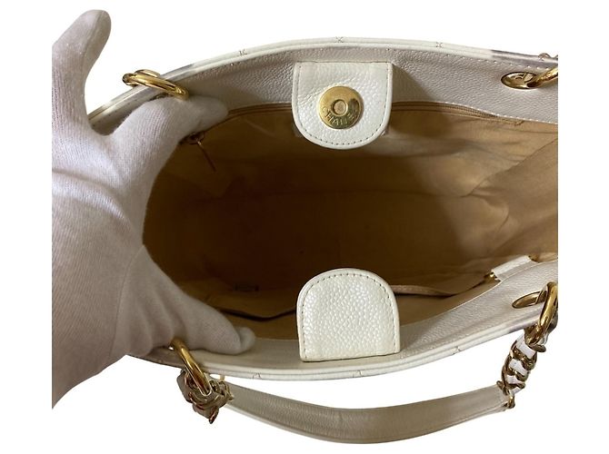 Borsa a Spalla Chanel Coco Mark Matelassé Bianca Bianco - vista 5