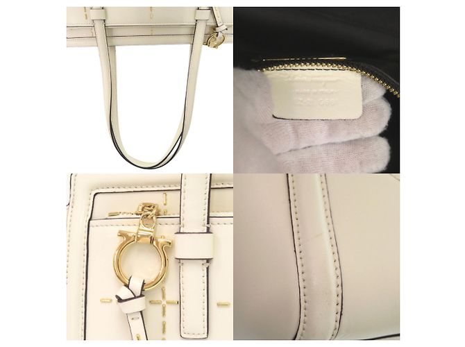 Borsa tote in pelle bianca Salvatore Ferragamo Bianco - vista 5