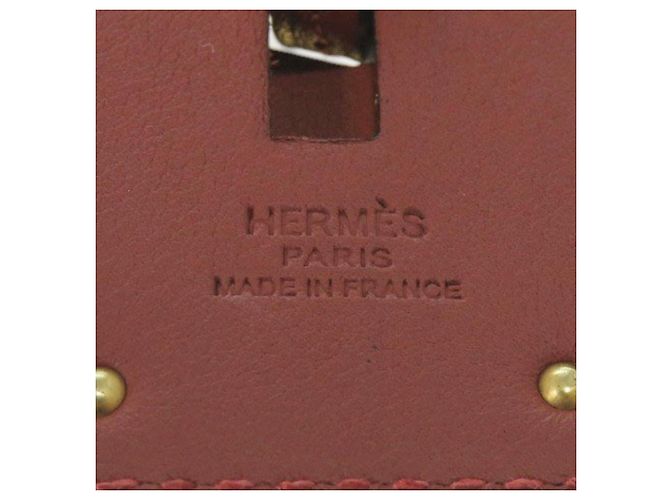 Collana Pendente Hermès O'Kelly GM in Pelle Swift Rouge H Rosso D'oro - vista 5