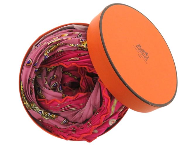Bufanda de seda plisada Rosange de Hermès Naranja - vista 2